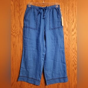 NWT Joie Blue Linen Pant Size Medium